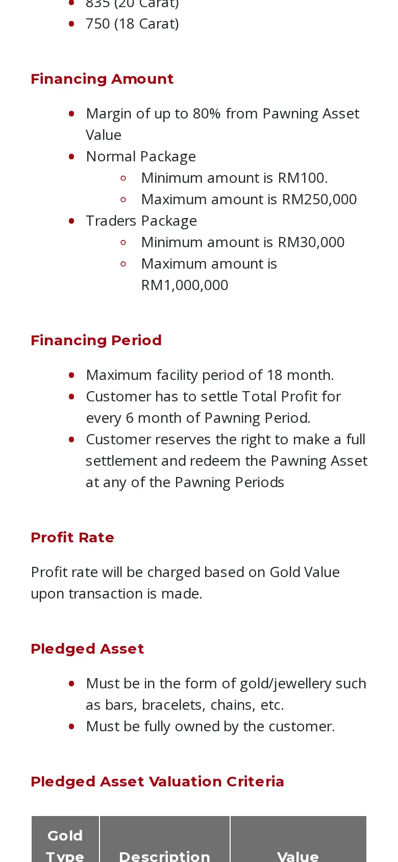 Financing up to 80% of the asset value and a maximum 18-month period