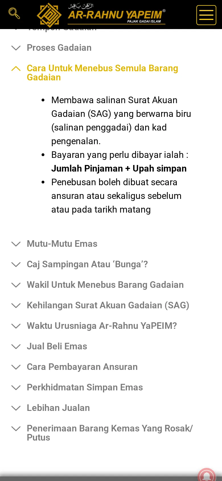 How to redeem: bring the pawn ticket and pay the loan plus safekeeping fee