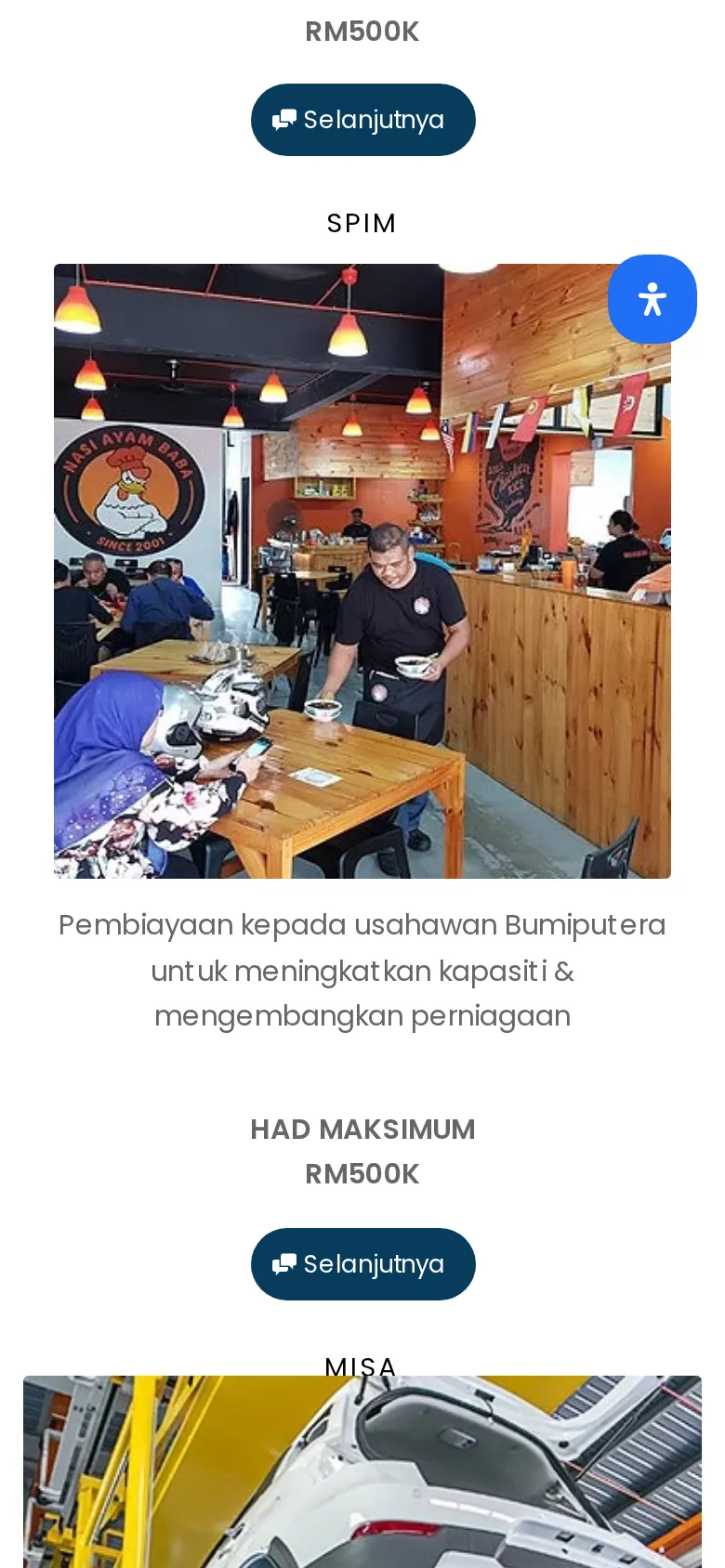 Langkah 1: Semak syarat skim (contoh SPiM: Bumiputera, 18-60 tahun, SSM, beroperasi ≥6 bulan).