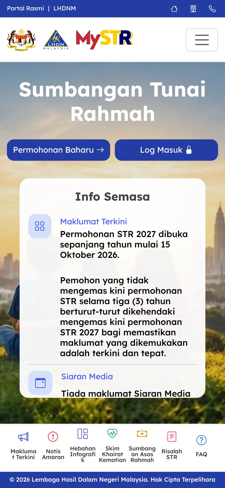 Langkah 1: Mohon STR 2027 dalam talian bermula 15 Oktober 2026, atau secara manual di Pejabat HASiL bermula 1 Oktober 2026.