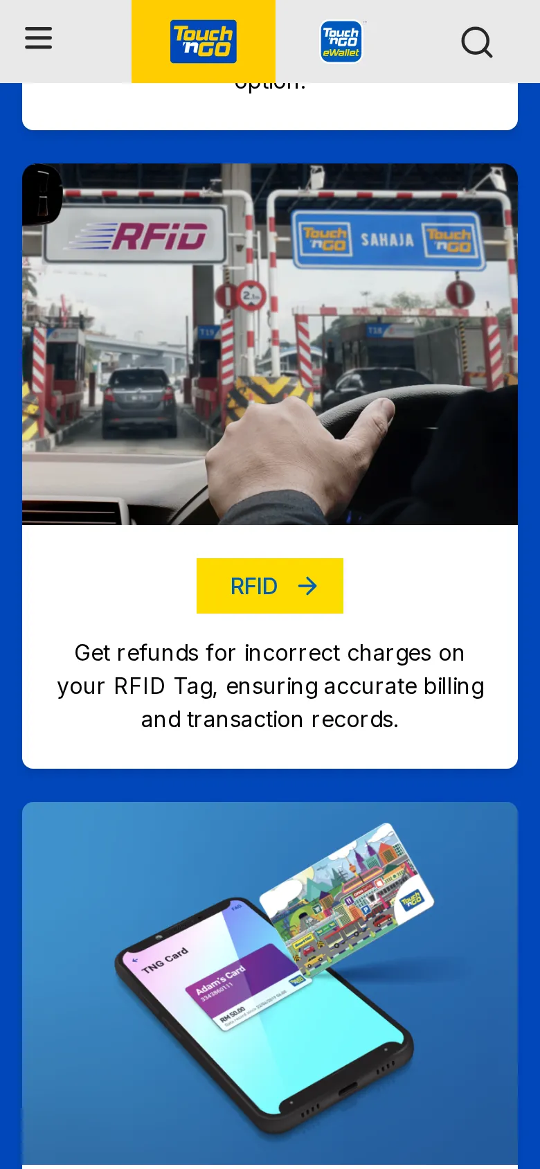 eRefund option for RFID tags for incorrect toll charges