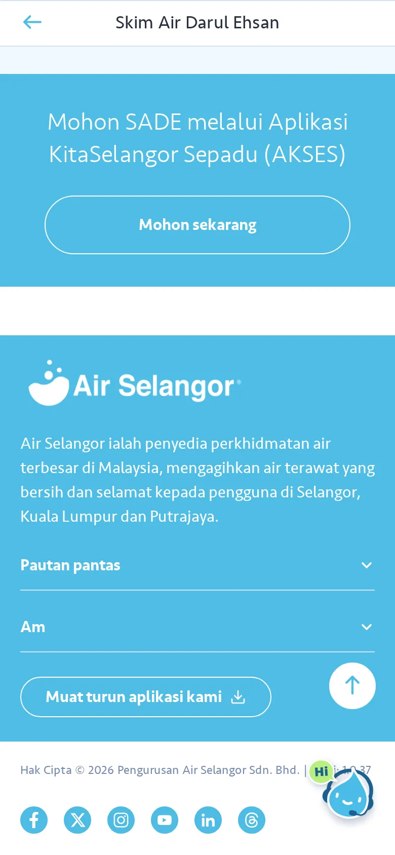 Apply for SADE via the KitaSelangor Sepadu (AKSES) app, Apply now button