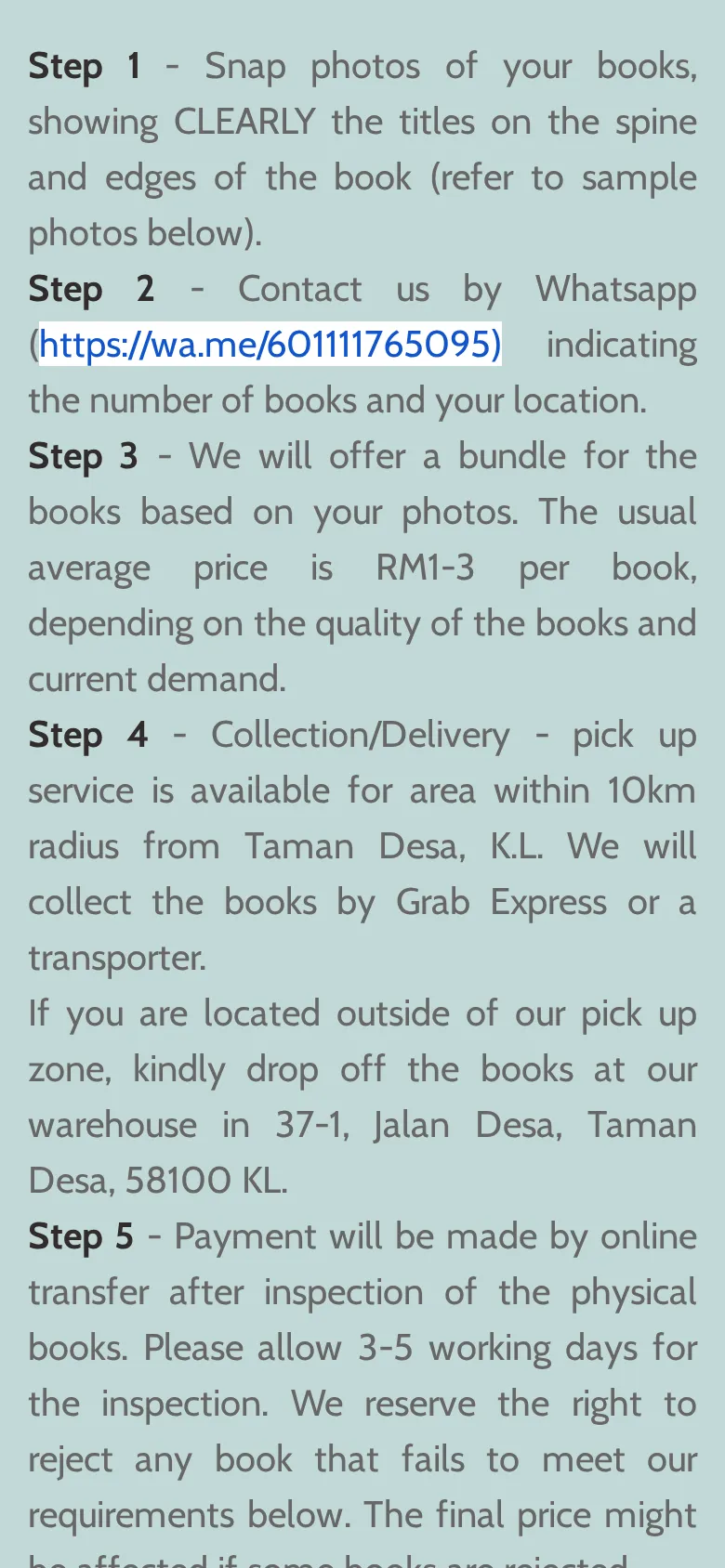 Langkah 1: Ambil gambar buku dengan tajuk jelas di tulang buku.