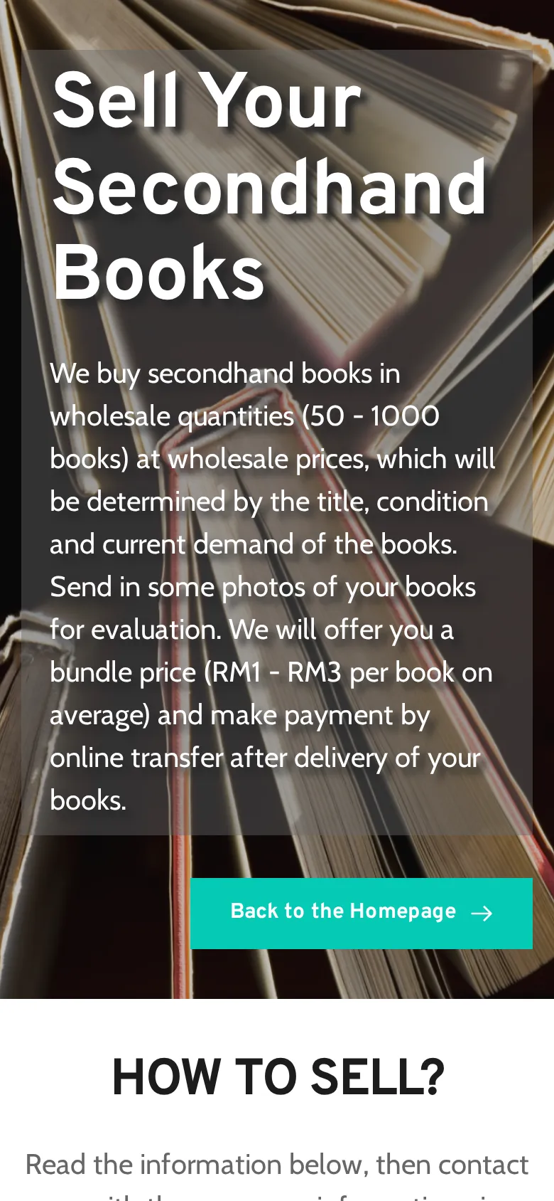Books n Bobs: bundle price RM1-3 per book, paid by online transfer