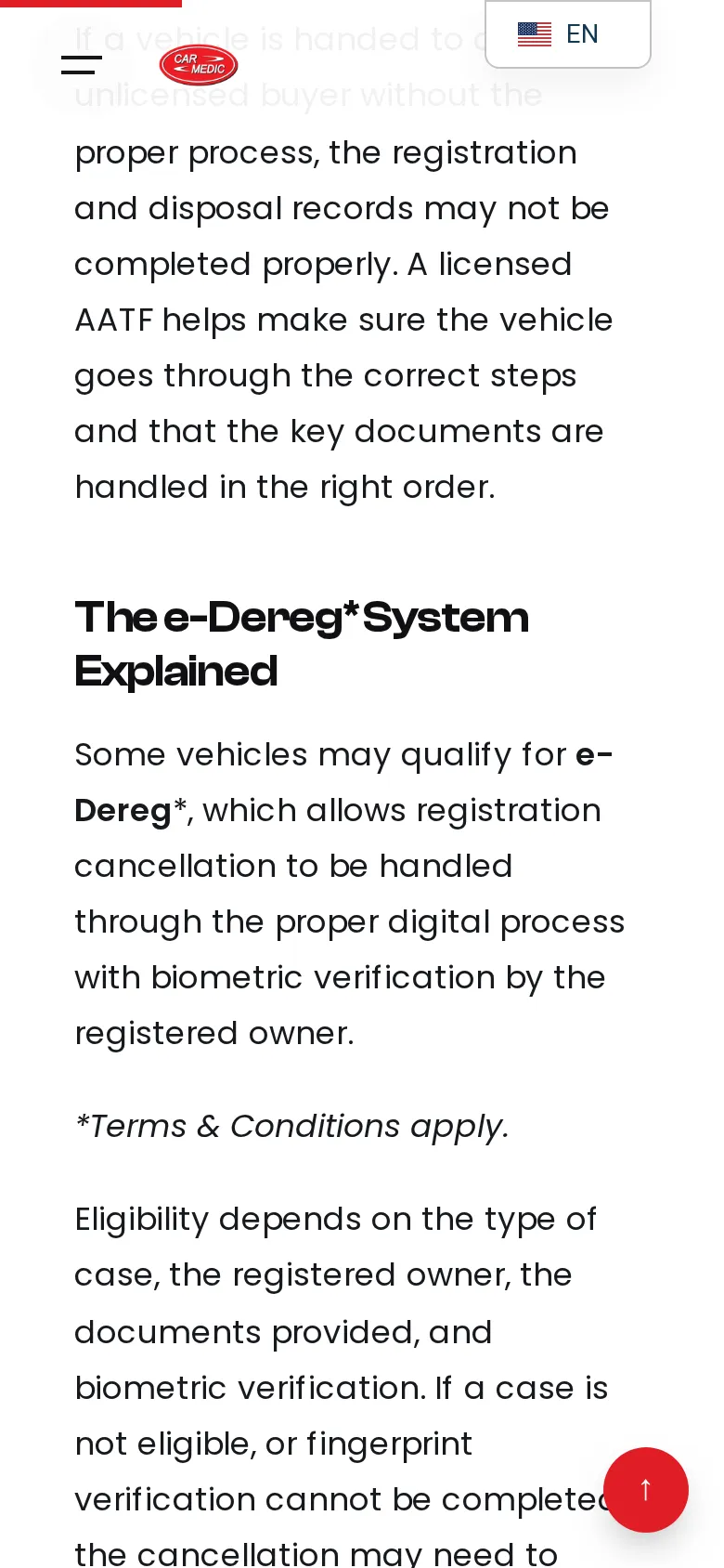 e-Dereg eligibility and owner documents