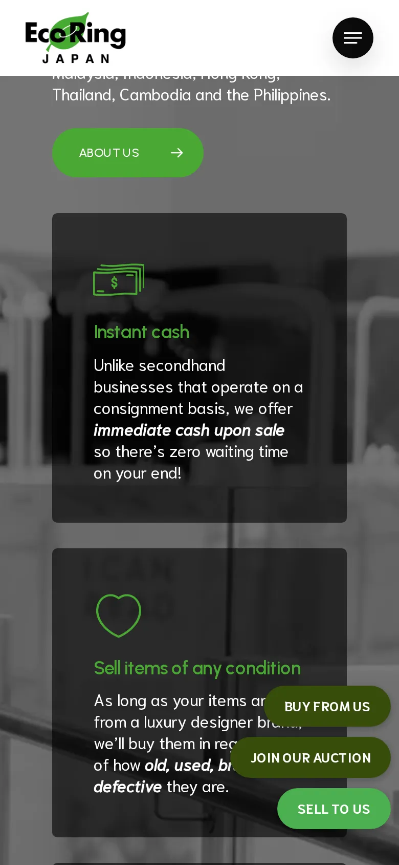 Benefits: instant cash, any condition