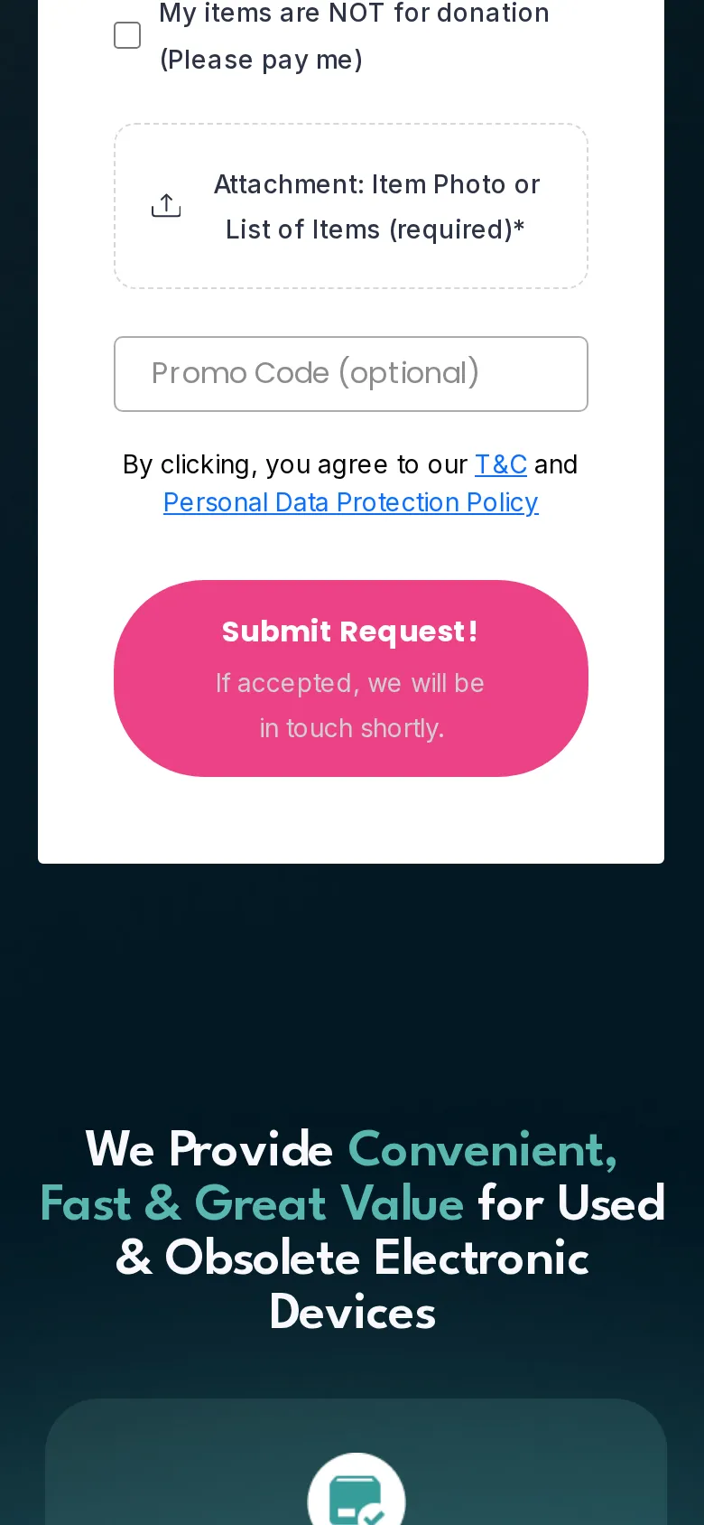 Submit request button and ERTH benefits