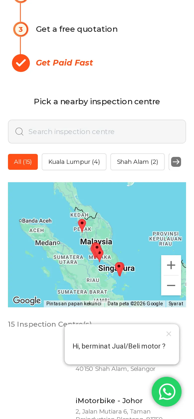 Steps: send details, book inspection, get a quote