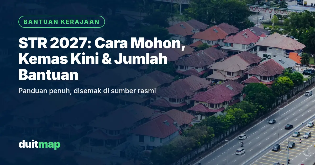 Foto udara kawasan perumahan di Subang Jaya, Selangor, dengan tajuk STR 2027: Cara Mohon, Kemas Kini dan Jumlah Bantuan